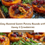 Roasted Sweet Potato Rounds with Honey & Cranberries Recipe