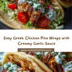 Greek Chicken Pita Wraps with Creamy Garlic Yogurt Sauce Recipe