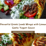 Greek Lamb Wraps with Lemon Garlic Yogurt Sauce Recipe