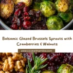 Balsamic Glazed Brussels Sprouts with Cranberries & Walnuts Recipe
