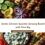 Greek Chicken Souvlaki Grazing Board with Feta Dip Recipe