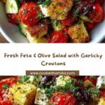 Feta, Tomato & Olive Salad with Garlicky Croutons Recipe