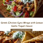 Greek Chicken Gyro Wraps with Lemon Garlic Yogurt Sauce Recipe