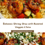 Balsamic Shrimp Orzo with Roasted Veggies & Feta Recipe