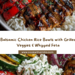 Balsamic Chicken Rice with Grilled Veggies & Whipped Feta Recipe