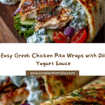 Greek Chicken Pita Wraps with Dill Garlic Yogurt Sauce Recipe