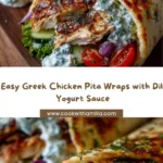 Greek Chicken Pita Wraps with Dill Garlic Yogurt Sauce Recipe