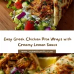 Greek Chicken Pita Wraps with Lemon Garlic Yogurt Sauce Recipe