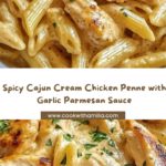 Spicy Cajun Cream Chicken Penne with Garlic Parmesan Sauce Recipe