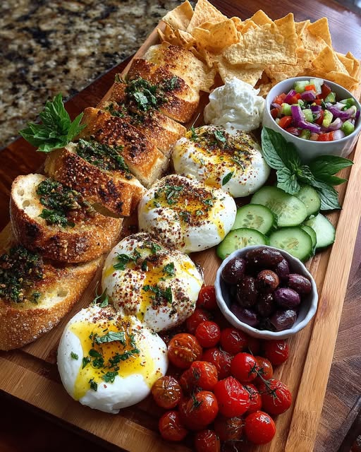Rustic Mediterranean Bread and Burrata Board Recipe
