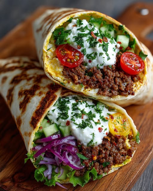 f Wrap with Whipped Hot Honey Feta Sauce Recipe - Recipe Image