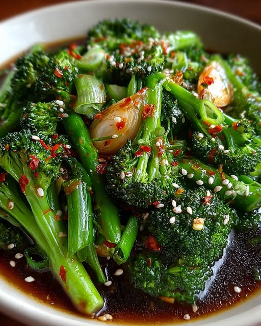 Sizzling Garlic-Kissed Broccoli with Savory Soy Glaze Recipe - Recipe Image