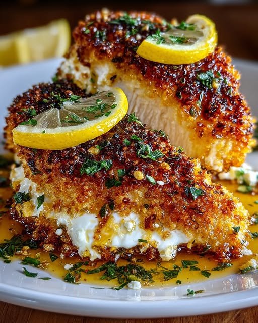 Crispy Hot Honey Lemon Feta Chicken with Herb Crust Recipe 2 Crispy Hot Honey Lemon Feta Chicken with Herb Crust Recipe - Recipe Image