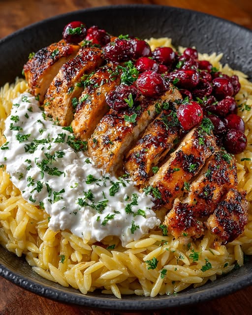 Whipped Feta Sauce & Roasted Cranberries Recipe - Recipe Image