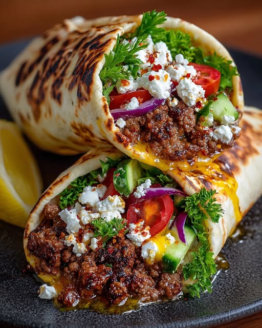 b Wrap with Spicy Lemon Honey Feta Cream Recipe - Recipe Image