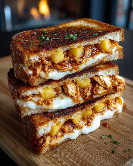 BBQ Chicken Pineapple Grilled Cheese Recipe