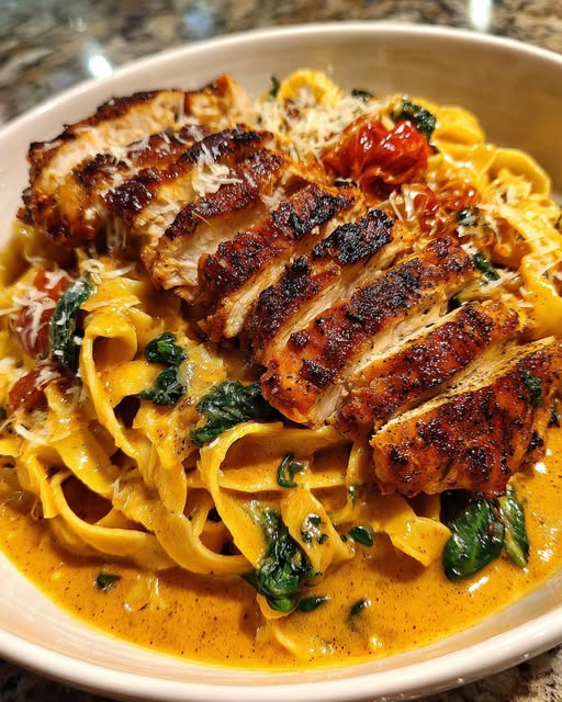 Cajun Chicken Fettuccine in Parmesan Cream Sauce Recipe - Recipe Image
