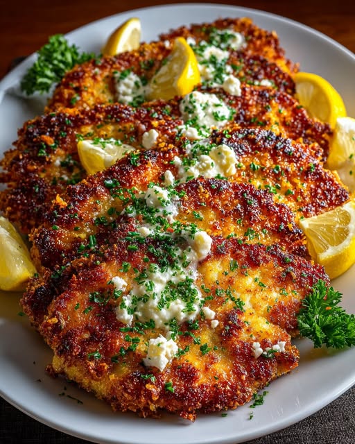 Place crispy chicken cutlets on a serving plate Recipe