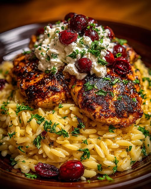 Creamy Feta Sauce & Roasted Cranberries Recipe