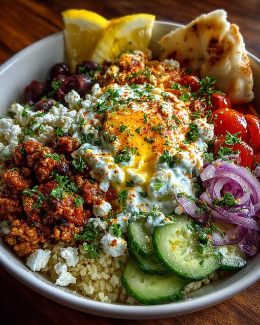 y Bowl with Spicy Lemon Honey Feta Cream Recipe 2 y Bowl with Spicy Lemon Honey Feta Cream Recipe - Recipe Image