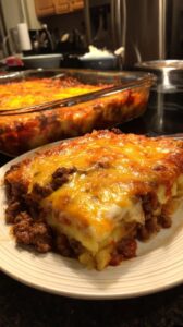 Cheesy Beef and Potato Casserole Recipe