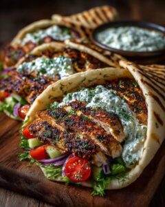 Gyro Wraps with Dill Garlic Yogurt Sauce Recipe