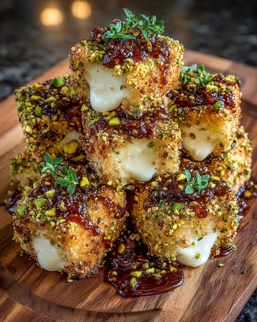 Pistachio-Crusted Brie Bites with Fig Honey Glaze Recipe 3 Pistachio-Crusted Brie Bites with Fig Honey Glaze Recipe - Recipe Image