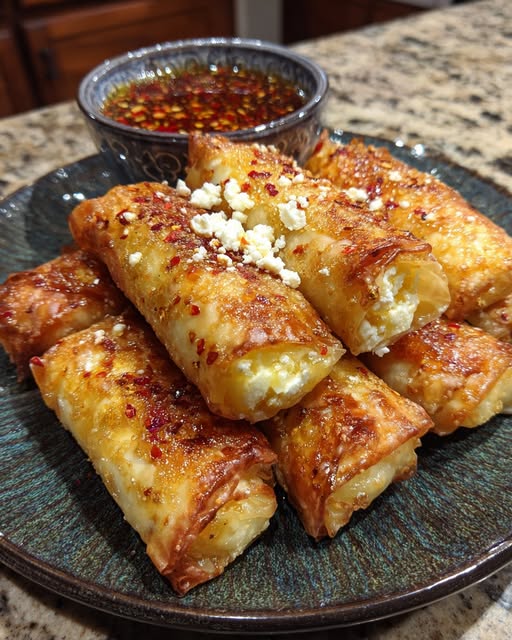 Oven-Fried Feta Rolls with Chili Honey Recipe