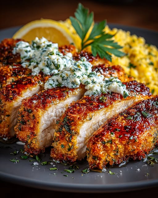 Crispy Hot Honey Lemon Feta Turkey Cutlets with Herb Crust Recipe 2 Crispy Hot Honey Lemon Feta Turkey Cutlets with Herb Crust Recipe - Recipe Image