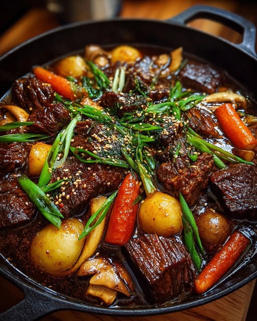 orean Braised Beef with Sweet and Savory Recipe - Recipe Image