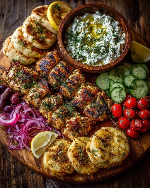 ouvlaki Grazing Board with Herb Feta Dip Recipe 3 ouvlaki Grazing Board with Herb Feta Dip Recipe - Recipe Image