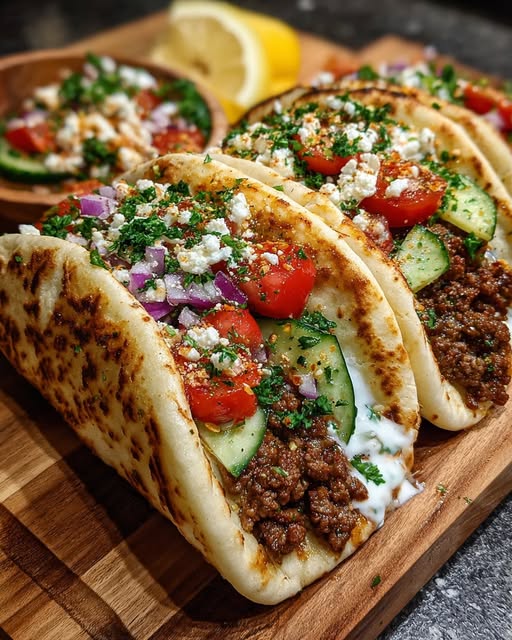 Mediterranean Ground Beef Pita Wraps Recipe