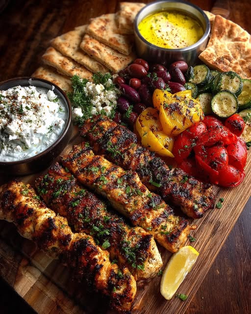 Board with Feta Dip & Roasted Vegetables Recipe - Recipe Image