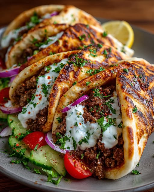 Mediterranean Ground Beef Pita Wraps Recipe