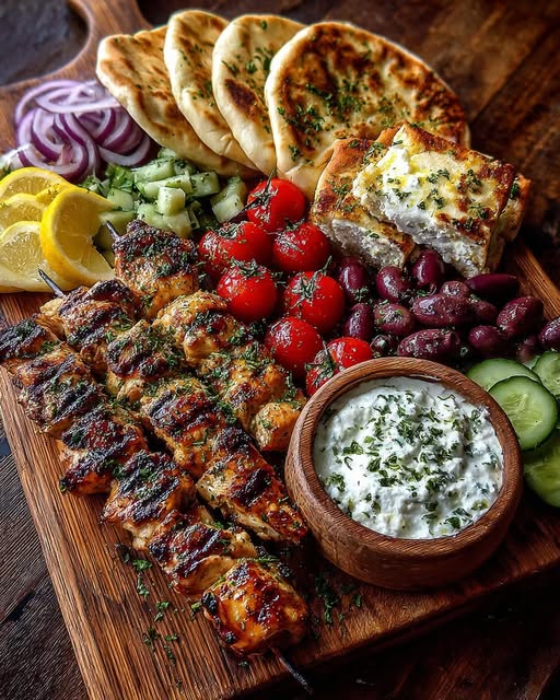 Grazing Board with Feta Dip & Warm Pita Recipe 2 Grazing Board with Feta Dip & Warm Pita Recipe - Recipe Image