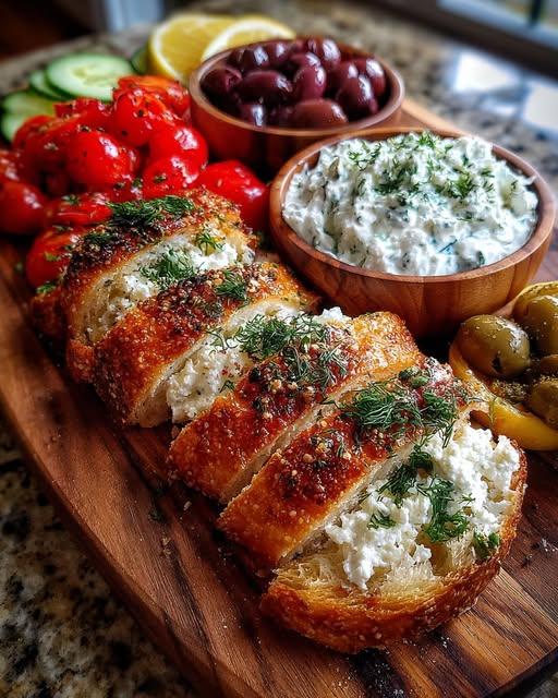 Rustic Mediterranean Bread and Tzatziki Board Recipe 2 Rustic Mediterranean Bread and Tzatziki Board Recipe - Recipe Image