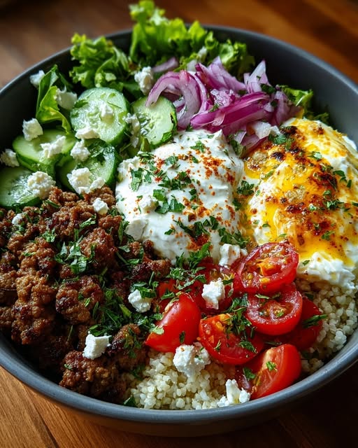 f Bowl with Spicy Lemon Honey Feta Cream Recipe - Recipe Image