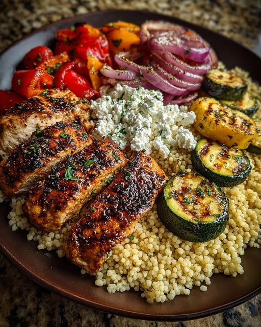 cous with Grilled Veggies & Whipped Feta Recipe - Recipe Image