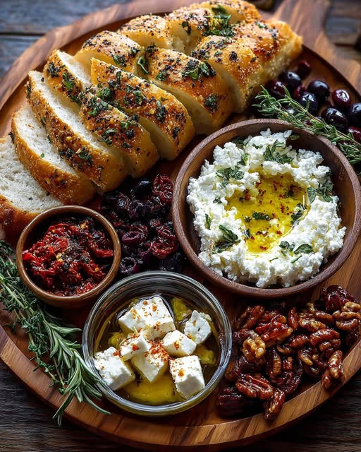 Rustic Mediterranean Bread & Goat Cheese Platter Recipe - Recipe Image