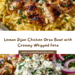 Lemon Dijon Chicken Orzo Bowl with Creamy Whipped Feta Recipe