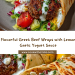 Greek Beef Wraps with Lemon Garlic Yogurt Sauce Recipe
