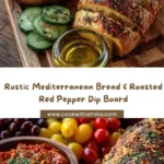 Rustic Mediterranean Bread and Roasted Red Pepper Dip Board Recipe