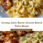 Mozzarella Garlic Butter Chicken Bowties in Cheesy Cream Recipe
