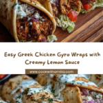 Greek Chicken Gyro Wraps with Lemon Garlic Yogurt Sauce Recipe