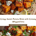 Top roasted sweet potato bites with dollops of whipped feta Recipe