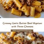Garlic Butter Beef Cheesy Rigatoni in Creamy Parmesan Sauce Recipe