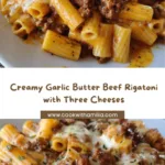 Garlic Butter Beef Cheesy Rigatoni in Creamy Parmesan Sauce Recipe