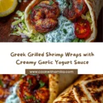 Greek Grilled Shrimp Wraps with Garlic Yogurt Sauce Recipe