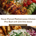 Mediterranean Chicken Pita Bowl with Chili Feta Sauce Recipe
