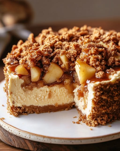 Apple Crumble Cheesecake Recipe - Recipe Image